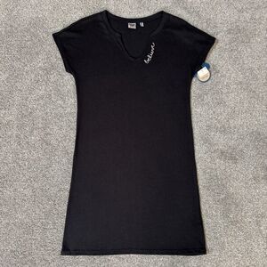 Junk Food Disney Dress Womens Medium Black Believe Graphic Shirt Dress NWT